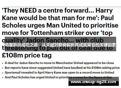 哈里凯恩成功之道：从天赋到勤奋解析其成就背后的关键因素