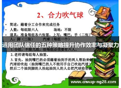 运用团队信任的五种策略提升协作效率与凝聚力