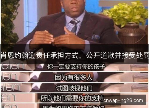 肖恩约翰逊责任承担方式，公开道歉并接受处罚